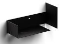 Hand basin, 18 x 36 cm, with black towel rail - FLUSH 3 LEFT