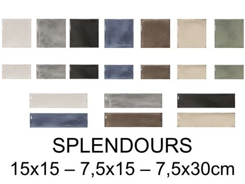 SPLENDOURS 15X15, 7,5X30 et 7,5x15 cm - Glossy wall tile