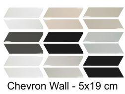 Chevron wall 5x19 cm - Wall tile, geometric parallelogram shape, called chevron