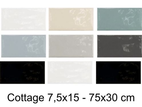COTTAGE 7,5X15 et 75x30 cm - Glossy wall tile