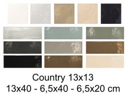 COUNTRY 13x13, 13x40 , 6,5x40 ET 6,5x20 cm - Glossy, wavy wall tile
