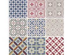 Country Patchwork - 13x13 cm - Glossy, wavy wall tile