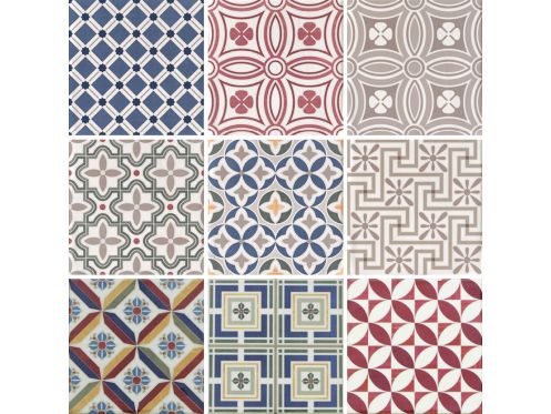 Country Patchwork - 13x13 cm - Glossy, wavy wall tile