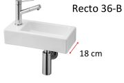 Rectangular hand basin, in white ceramic - Recto 36-B Benesan.