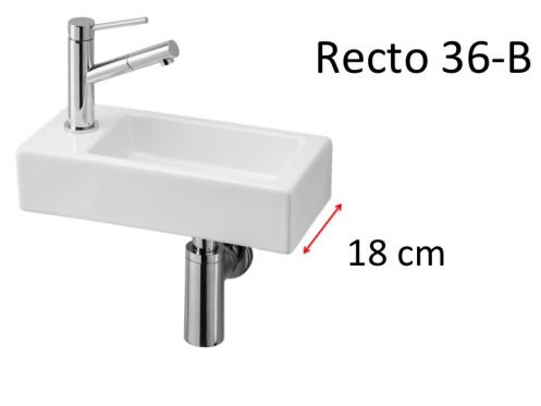 Rectangular hand basin, in white ceramic - Recto 36-B Benesan.