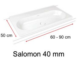 Washbasin, semi-recessed, in enamelled steel - SALOMON 40