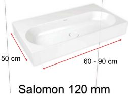 Washbasin, wall or countertop, in enamelled steel - SALOMON 120