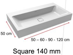 Washbasin, wall or countertop, in enamelled steel - SQUARE 120