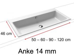 Washbasin, semi-recessed, in enamelled steel - ANKE 14