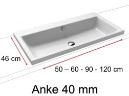 Washbasin, semi-recessed, in enamelled steel - ANKE 40