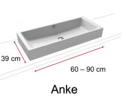 Washbasin, countertop, in enamelled steel - ANKE