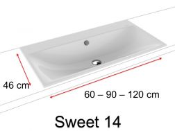 Washbasin, semi-recessed, in enamelled steel - SWEET 14