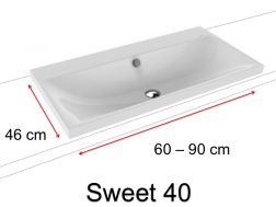 Washbasin, semi-recessed, in enamelled steel - SWEET Vasque, semi encastrée, en acier émaillé - 60 x 46, 90 x 46 et 120 x 46 cm - SWEET 14