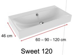 Washbasin, wall or countertop, in enamelled steel - SWEET 120