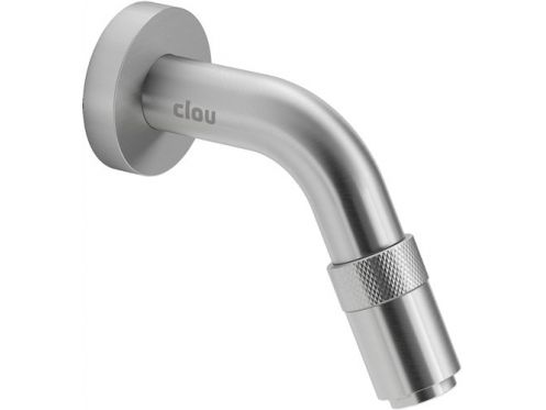 Wall-mounted tap, for washbasin, cold water, in brushed stainless steel - FREDDO ELEVEN SMALL