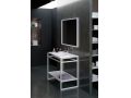 Steel structure, on feet, for washbasin, black or white finish, made to measure - ATELIER ZE85