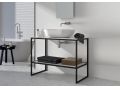 Steel structure, on feet, for washbasin, black or white finish, made to measure - ATELIER ZE75
