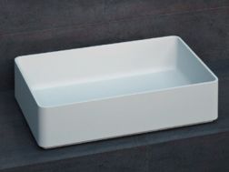 Countertop washbasin, 58 x 37 cm, in Solid Surface resin - ZLGC1