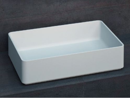 Countertop washbasin, 58 x 37 cm, in Solid Surface resin - ZLGC1