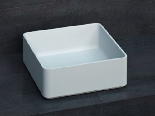 Countertop washbasin, 37 x 37 cm, in Solid Surface resin - ZLGC2