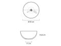 Countertop washbasin, � 45 cm, in Solid Surface resin - ZLGC9