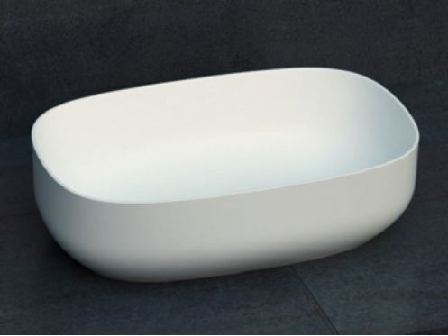 Countertop washbasin, 48 x 32 cm, in Solid Surface resin - ZLGC11