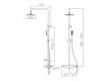Matte black shower column, mixer tap, round � 20 cm - LOGRONO NOIR