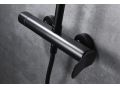 Matte black shower column, mixer tap, round � 20 cm - LOGRONO NOIR