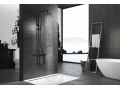 Matte black shower column, mixer tap, round  20 cm - LOGRONO NOIR