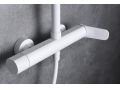 Matte white shower column, mixer, round  20 cm - LOGRONO WHITE