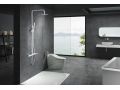 Matte white shower column, mixer, round  20 cm - LOGRONO WHITE