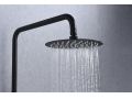 Matte black shower column, Mixer tap, Round � 20 cm - BADAJOZ BLACK