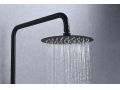 Matte black shower column, Mixer tap, Round  20 cm - BADAJOZ BLACK