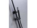 Matte black shower column, Mixer tap, Round  20 cm - BADAJOZ BLACK