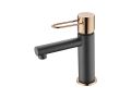 Matte black and bronze washbasin tap, mixer, height 168 and 303 mm - BADAJOZ ORO ROSA