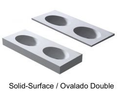 Double oval washbasin, 50 x 120 cm, in Solid-Surface mineral resin - DOUBLE OVALDO HYDRA