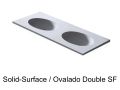 Double oval washbasin, 50 x 120 cm, in Solid-Surface mineral resin - DOUBLE OVALDO HYDRA