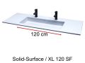 Countertop with double washbasin, 50 x 140 cm, in Solid-Surface mineral resin - XL120 RG