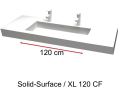 Countertop with double washbasin, 50 x 140 cm, in Solid-Surface mineral resin - XL120 RG