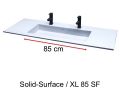 Washstand with double basin, 50 x 100 cm, in Solid-Surface mineral resin - XL85 RG