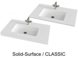 Countertop with integrated washbasin, 50 x 80 cm, in Solid-Surface mineral resin - CLASSIC RG