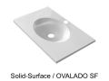 Countertop with integrated oval washbasin, 50 x 80 cm, in Solid-Surface mineral resin - OVALADO RG
