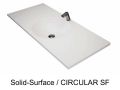 Countertop with integrated round basin, 50 x 80 cm, in Solid-Surface mineral resin - DOUBLE CIRCULAR RG