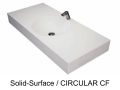 Countertop with integrated round basin, 50 x 80 cm, in Solid-Surface mineral resin - DOUBLE CIRCULAR RG