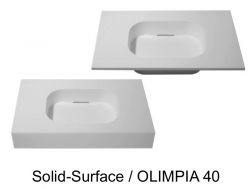 Design washbasin, 50 x 80 cm, in Solid-Surface mineral resin - OLIMPIA 40 RG