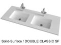 Double vanity top, 50 x 120 cm, in Solid-Surface mineral resin - DOUBLE CLASSIC RG