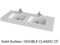 Double vanity top, 50 x 120 cm, in Solid-Surface mineral resin - DOUBLE CLASSIC RG
