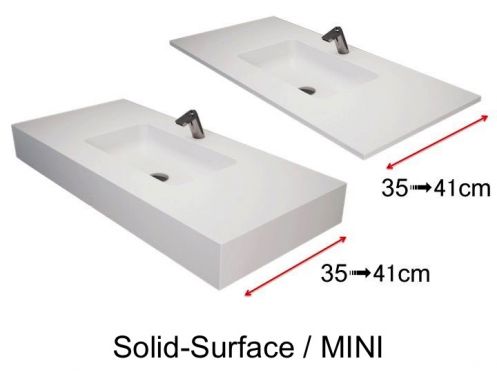 Small washbasin, 50 x 40 cm, in Solid Surface - MINI