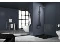 Matte black shower column, Mixer tap, Round  20 cm - BADAJOZ ORO ROSA