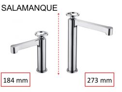 Designer washbasin tap, mixer, height 184 and 273 mm - SALAMANQUE CHROME